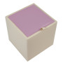 Taburet Box - imitatie piele crem/mov - 21834/21897 Taburet Box - imitatie piele crem/mov - 21834/21897
