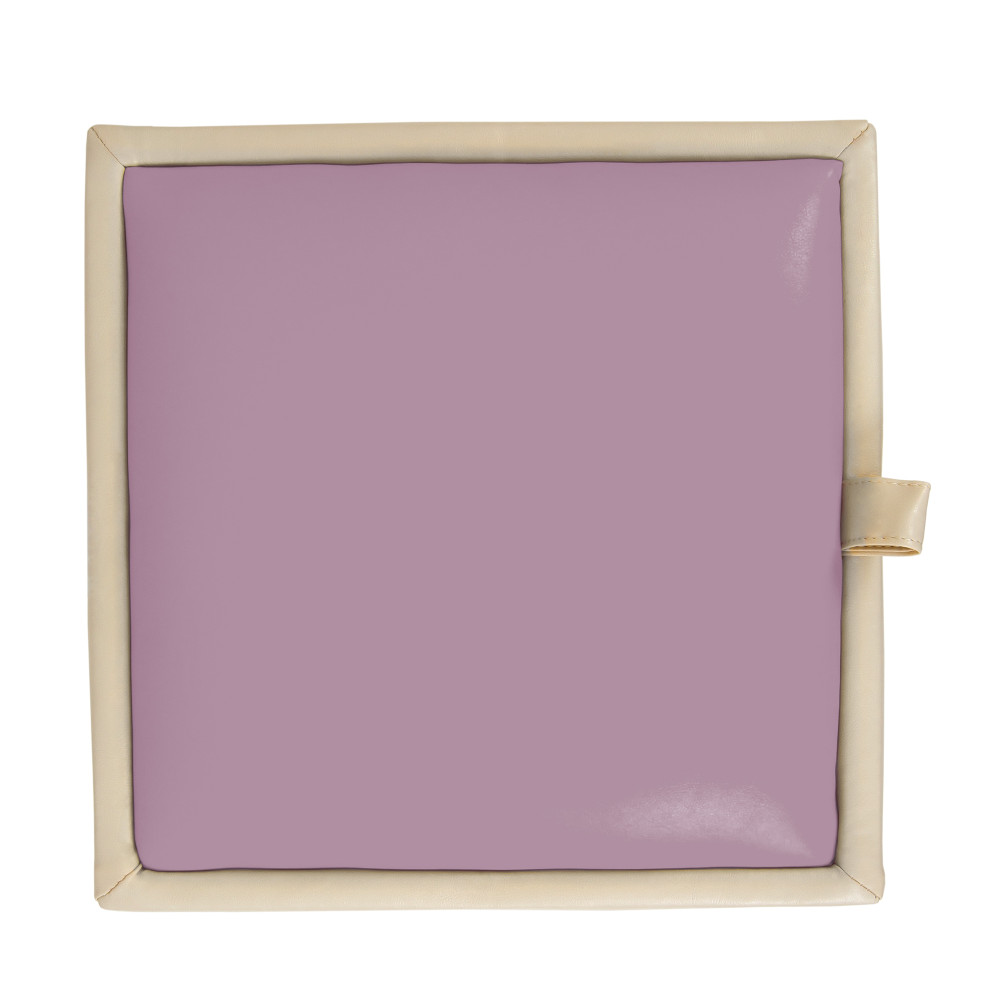 Taburet Box - imitatie piele crem/mov - 21834/21897 Taburet Box - imitatie piele crem/mov - 21834/21897