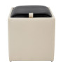 Taburet Box - imitatie piele crem/negru - 21834/21901 Taburet Box - imitatie piele crem/negru - 21834/21901
