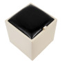 Taburet Box - imitatie piele crem/negru - 21834/21901 Taburet Box - imitatie piele crem/negru - 21834/21901