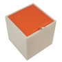 Taburet Box - imitatie piele crem/portocaliu - 21834/21895 Taburet Box - imitatie piele crem/portocaliu - 21834/21895