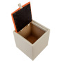 Taburet Box - imitatie piele crem/portocaliu - 21834/21895 Taburet Box - imitatie piele crem/portocaliu - 21834/21895