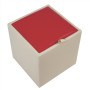 Taburet Box - imitatie piele crem/rosu - 21834/21900