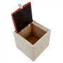 Taburet Box - imitatie piele crem/rosu - 21834/21900