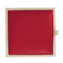 Taburet Box - imitatie piele crem/rosu - 21834/21900