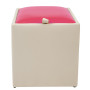 Taburet Box - imitatie piele crem/roz - 21834/21896 Taburet Box - imitatie piele crem/roz - 21834/21896