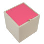 Taburet Box - imitatie piele crem/roz - 21834/21896 Taburet Box - imitatie piele crem/roz - 21834/21896