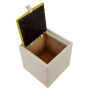 Taburet Box - imitatie piele crem/verde - 21834/21899 Taburet Box - imitatie piele crem/verde - 21834/21899