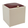 Taburet Box - imitatie piele crem/bordo - 21834/21902 Taburet Box - imitatie piele crem/bordo - 21834/21902
