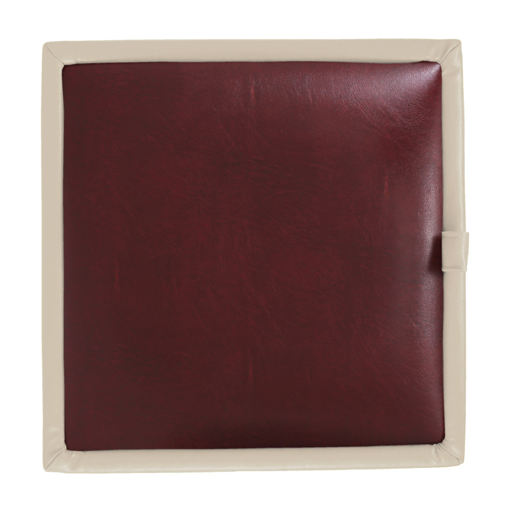 Taburet Box - imitatie piele crem/bordo - 21834/21902 Taburet Box - imitatie piele crem/bordo - 21834/21902
