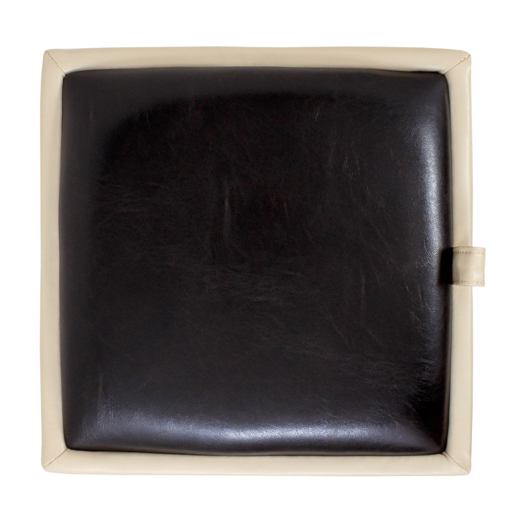 Taburet Box - imitatie piele crem/wenge - 21834/21835 Taburet Box - imitatie piele crem/wenge - 21834/21835