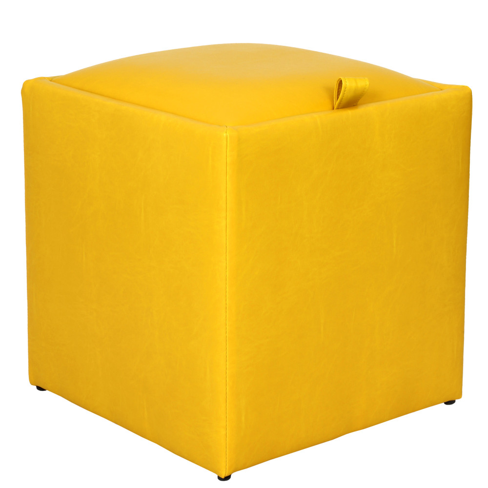 Taburet Box - imitatie piele galben - 22168