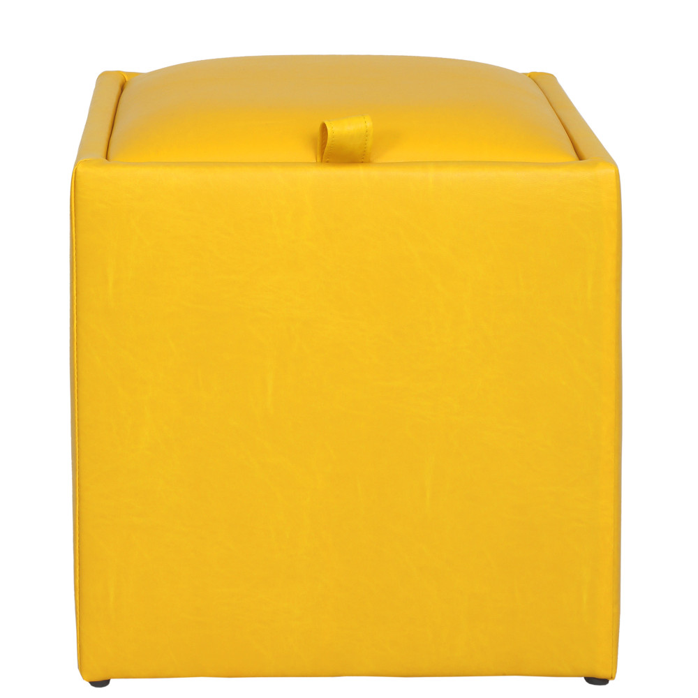 Taburet Box - imitatie piele galben - 22168