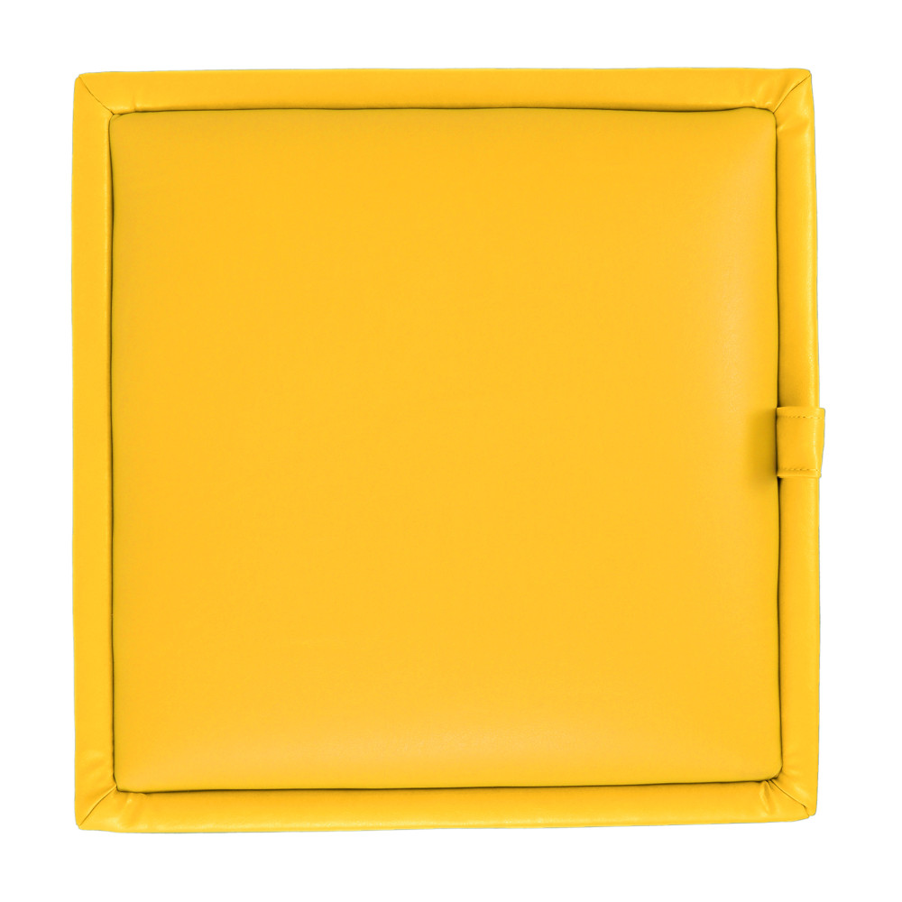 Taburet Box - imitatie piele galben - 22168