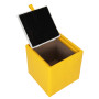 Taburet Box - imitatie piele galben/alb - 22168/21894 Taburet Box - imitatie piele galben/alb - 22168/21894