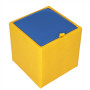 Taburet Box - imitatie piele galben/albastru - 22168/21898 Taburet Box - imitatie piele galben/albastru - 22168/21898