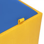 Taburet Box - imitatie piele galben/albastru - 22168/21898 Taburet Box - imitatie piele galben/albastru - 22168/21898