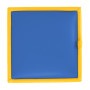 Taburet Box - imitatie piele galben/albastru - 22168/21898 Taburet Box - imitatie piele galben/albastru - 22168/21898