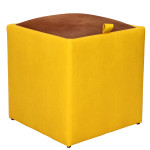 Taburet Box - imitatie piele galben/coniac - 22168/8070