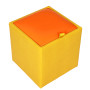 Taburet Box - imitatie piele galben/portocaliu - 22168/21895 Taburet Box - imitatie piele galben/portocaliu - 22168/21895