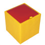 Taburet Box - imitatie piele galben/rosu - 22168/21900 Taburet Box - imitatie piele galben/rosu - 22168/21900