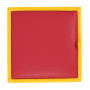 Taburet Box - imitatie piele galben/rosu - 22168/21900 Taburet Box - imitatie piele galben/rosu - 22168/21900