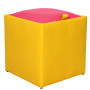 Taburet Box - imitatie piele galben/roz - 22168/21896 Taburet Box - imitatie piele galben/roz - 22168/21896