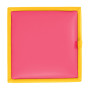 Taburet Box - imitatie piele galben/roz - 22168/21896 Taburet Box - imitatie piele galben/roz - 22168/21896