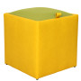 Taburet Box - imitatie piele galben/verde - 22168/21899 Taburet Box - imitatie piele galben/verde - 22168/21899