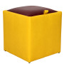 Taburet Box - imitatie piele galben/bordo - 22168/21902 Taburet Box - imitatie piele galben/bordo - 22168/21902