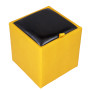 Taburet Box - imitatie piele galben/wenge - 22168/21835 Taburet Box - imitatie piele galben/wenge - 22168/21835