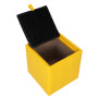 Taburet Box - imitatie piele galben/wenge - 22168/21835 Taburet Box - imitatie piele galben/wenge - 22168/21835
