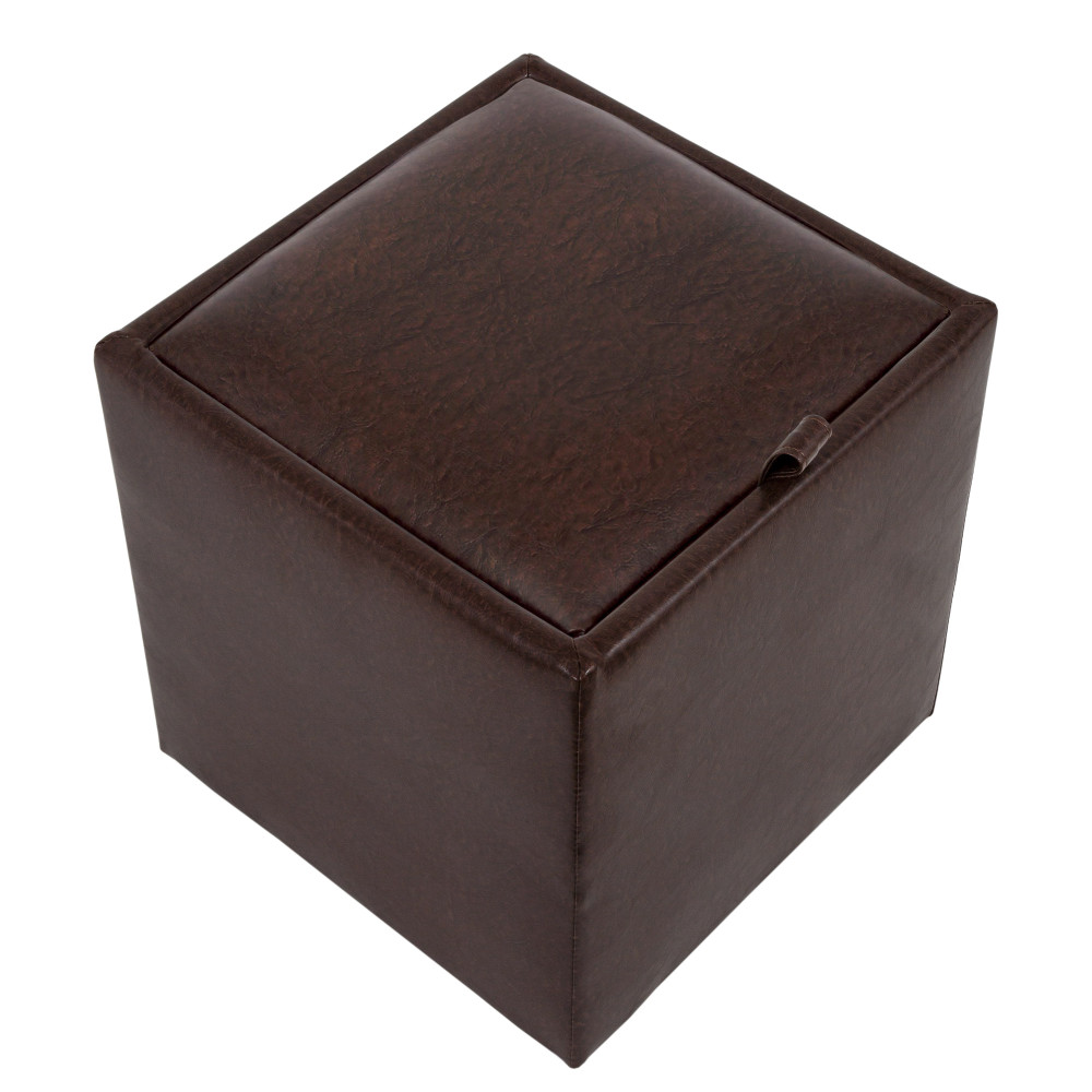 Taburet Box - imitatie piele maro - 15611 Taburet Box - imitatie piele maro - 15611