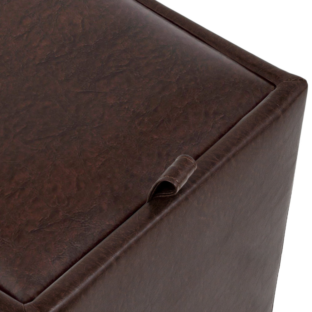 Taburet Box - imitatie piele maro - 15611 Taburet Box - imitatie piele maro - 15611