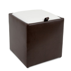 Taburet Box - imitatie piele maro/alb - 15611/21894 Taburet Box - imitatie piele maro/alb - 15611/21894