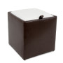 Taburet Box - imitatie piele maro/alb - 15611/21894 Taburet Box - imitatie piele maro/alb - 15611/21894