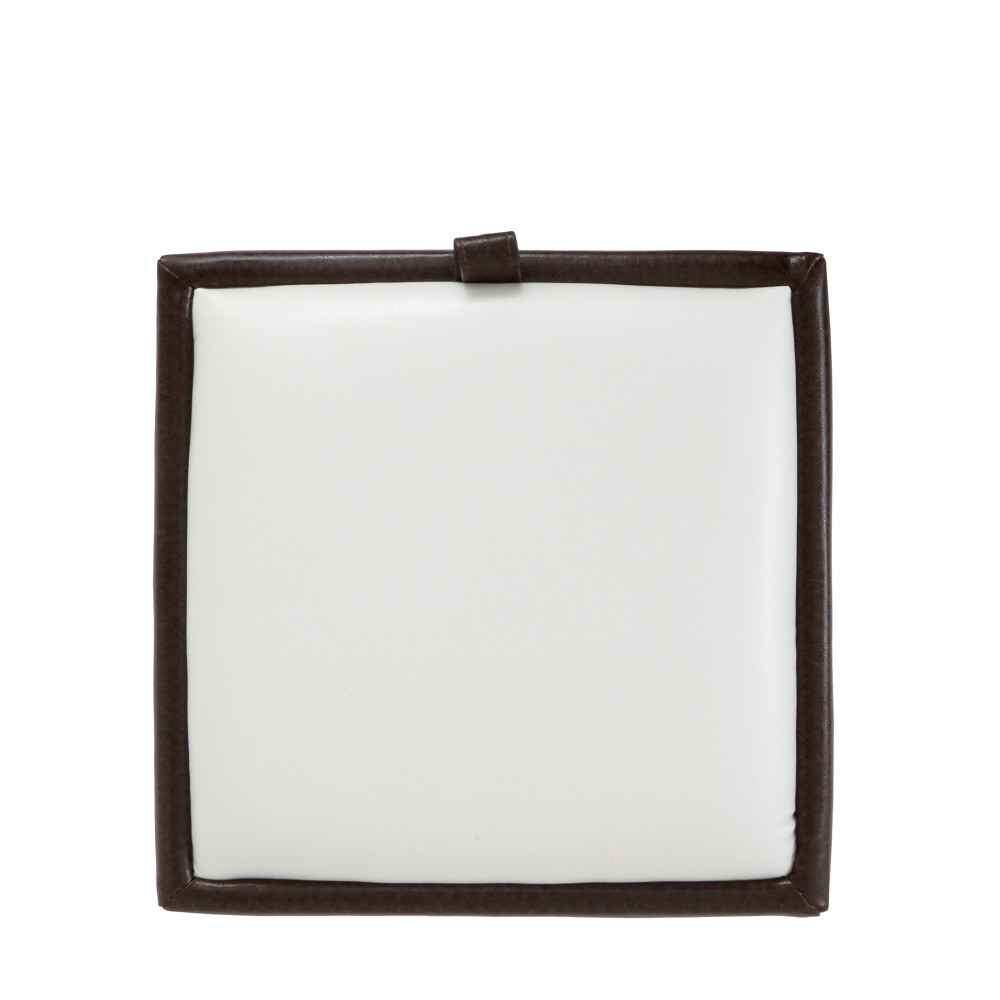 Taburet Box - imitatie piele maro/alb - 15611/21894 Taburet Box - imitatie piele maro/alb - 15611/21894
