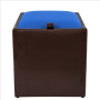 Taburet Box - imitatie piele maro/albastru - 15611/21898 Taburet Box - imitatie piele maro/albastru - 15611/21898
