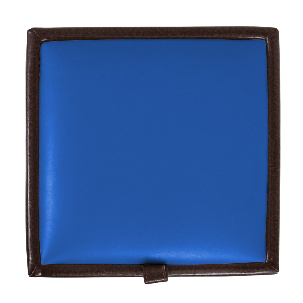 Taburet Box - imitatie piele maro/albastru - 15611/21898 Taburet Box - imitatie piele maro/albastru - 15611/21898