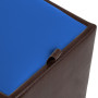 Taburet Box - imitatie piele maro/albastru - 15611/21898 Taburet Box - imitatie piele maro/albastru - 15611/21898
