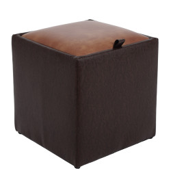 Taburet Box - imitatie piele maro/coniac - 15611/8070 Taburet Box - imitatie piele maro/coniac - 15611/8070