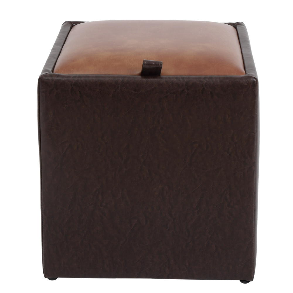 Taburet Box - imitatie piele maro/coniac - 15611/8070 Taburet Box - imitatie piele maro/coniac - 15611/8070