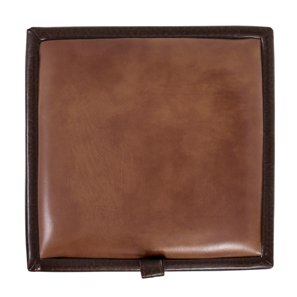 Taburet Box - imitatie piele maro/coniac - 15611/8070 Taburet Box - imitatie piele maro/coniac - 15611/8070