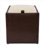 Taburet Box - imitatie piele maro/crem - 15611/21834 Taburet Box - imitatie piele maro/crem - 15611/21834