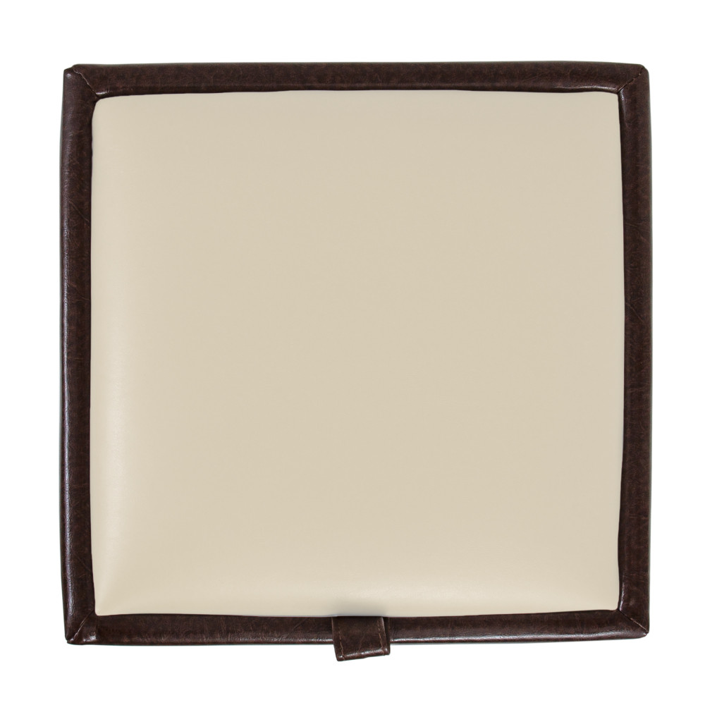 Taburet Box - imitatie piele maro/crem - 15611/21834 Taburet Box - imitatie piele maro/crem - 15611/21834