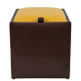 Taburet Box - imitatie piele maro/galben - 15611/22168 Taburet Box - imitatie piele maro/galben - 15611/22168