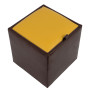 Taburet Box - imitatie piele maro/galben - 15611/22168 Taburet Box - imitatie piele maro/galben - 15611/22168