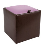 Taburet Box - imitatie piele maro/mov - 15611/21897