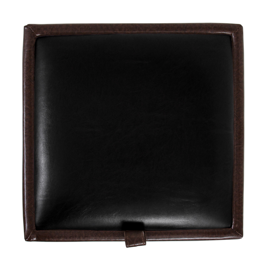Taburet Box - imitatie piele maro/negru - 15611/21901 Taburet Box - imitatie piele maro/negru - 15611/21901