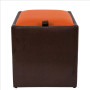 Taburet Box - imitatie piele maro/portocaliu - 15611/21895 Taburet Box - imitatie piele maro/portocaliu - 15611/21895